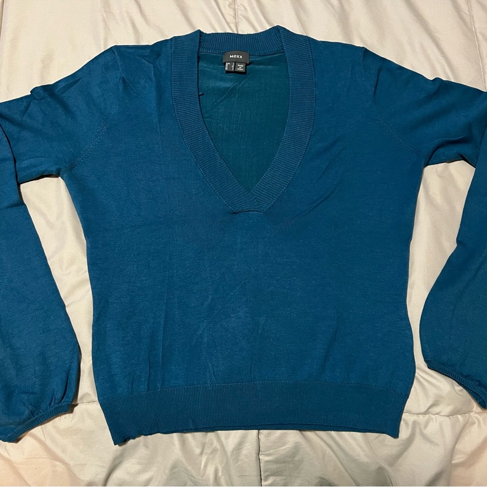 Mexx Deep Teal V-Neck Sweater